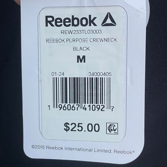 NWT Reebok Black Logo Crewneck Sweatshirt - Picture 6 of 8